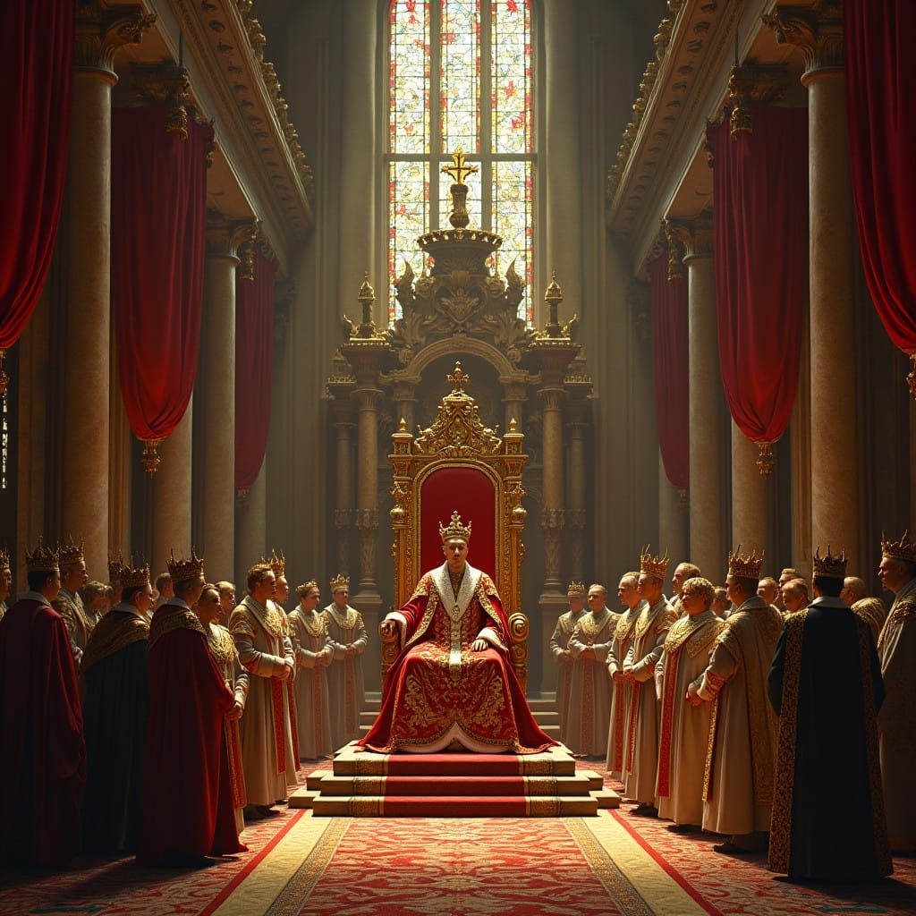 Majestic Coronation Scene in Classical Style