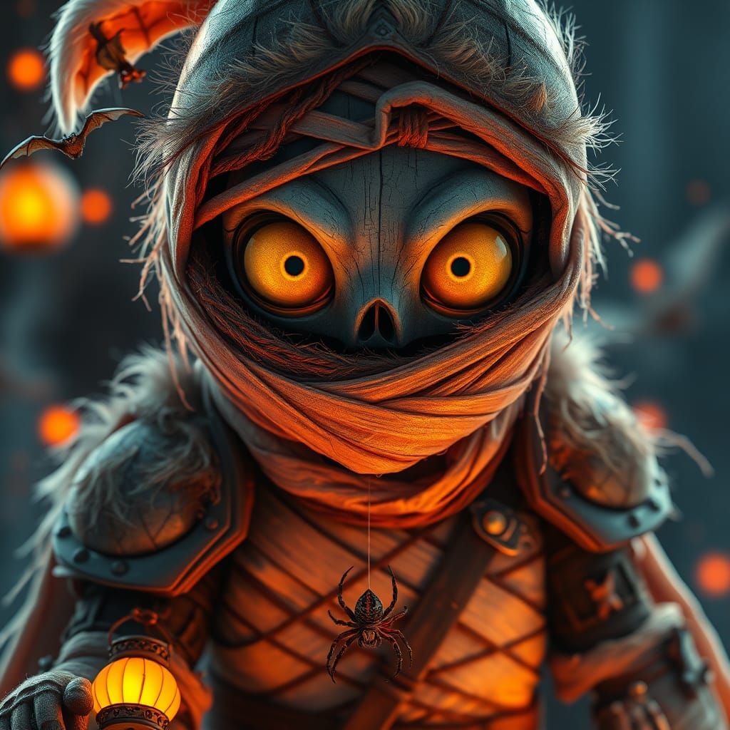 Whimsical Headless Knight in Halloween Costume