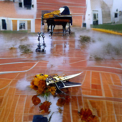 Autumn Rain Scene with Muted Color Palette