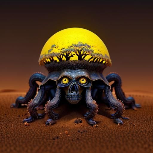 Surreal Namib Desert Landscape with Alien Flora