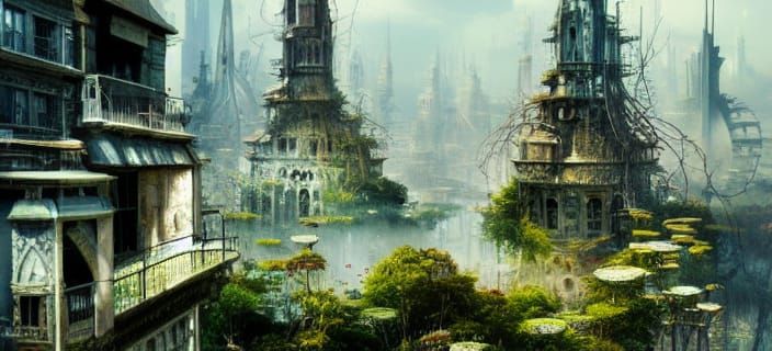 Post-Apocalyptic Victorian City Reclaimed by Nature