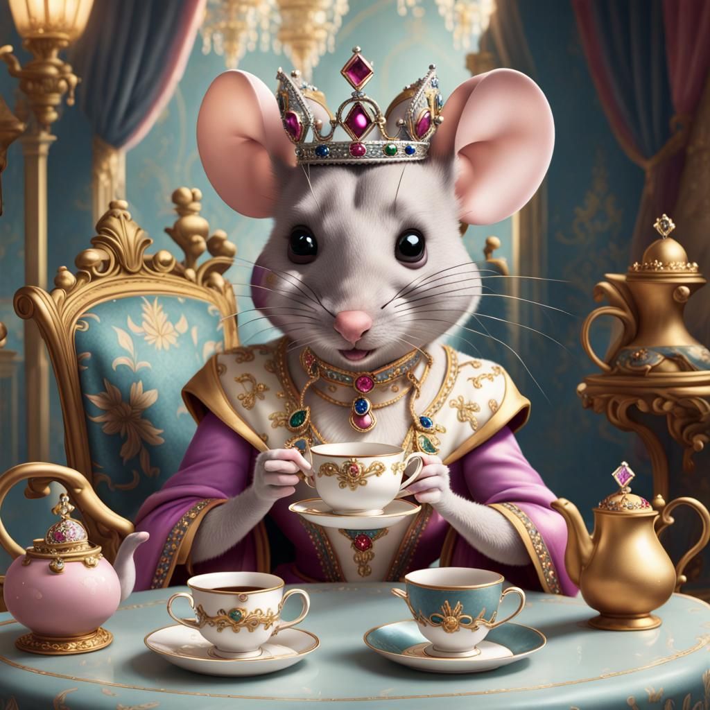 Mouse Queen's Tea Party with Princess