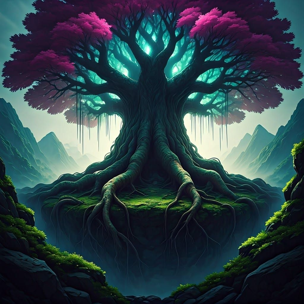 Ethereal Tree in Dreamlike Atmosphere