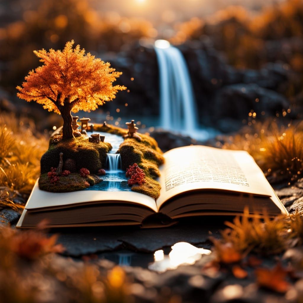 Magical Autumn Waterfall Scene Revealed in Book