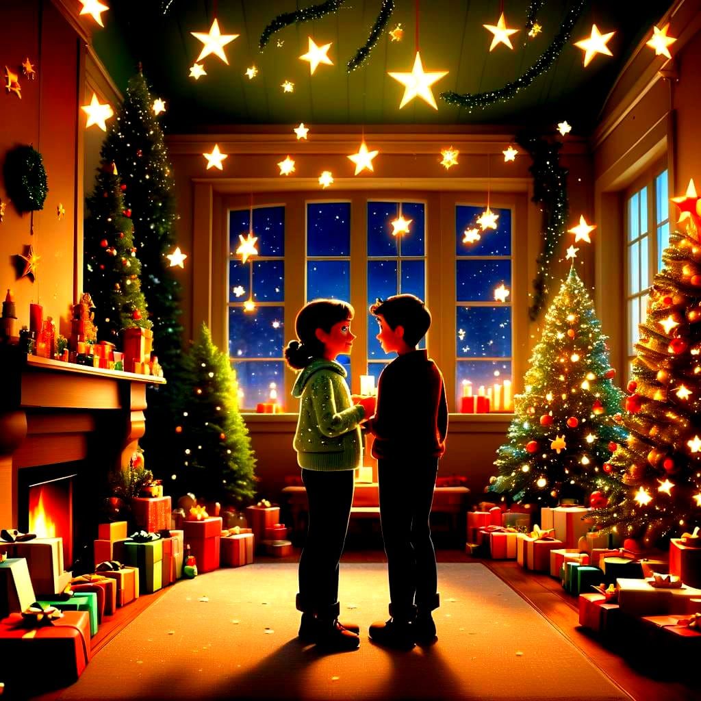 Nostalgic 3D Christmas Room with Winter Snow