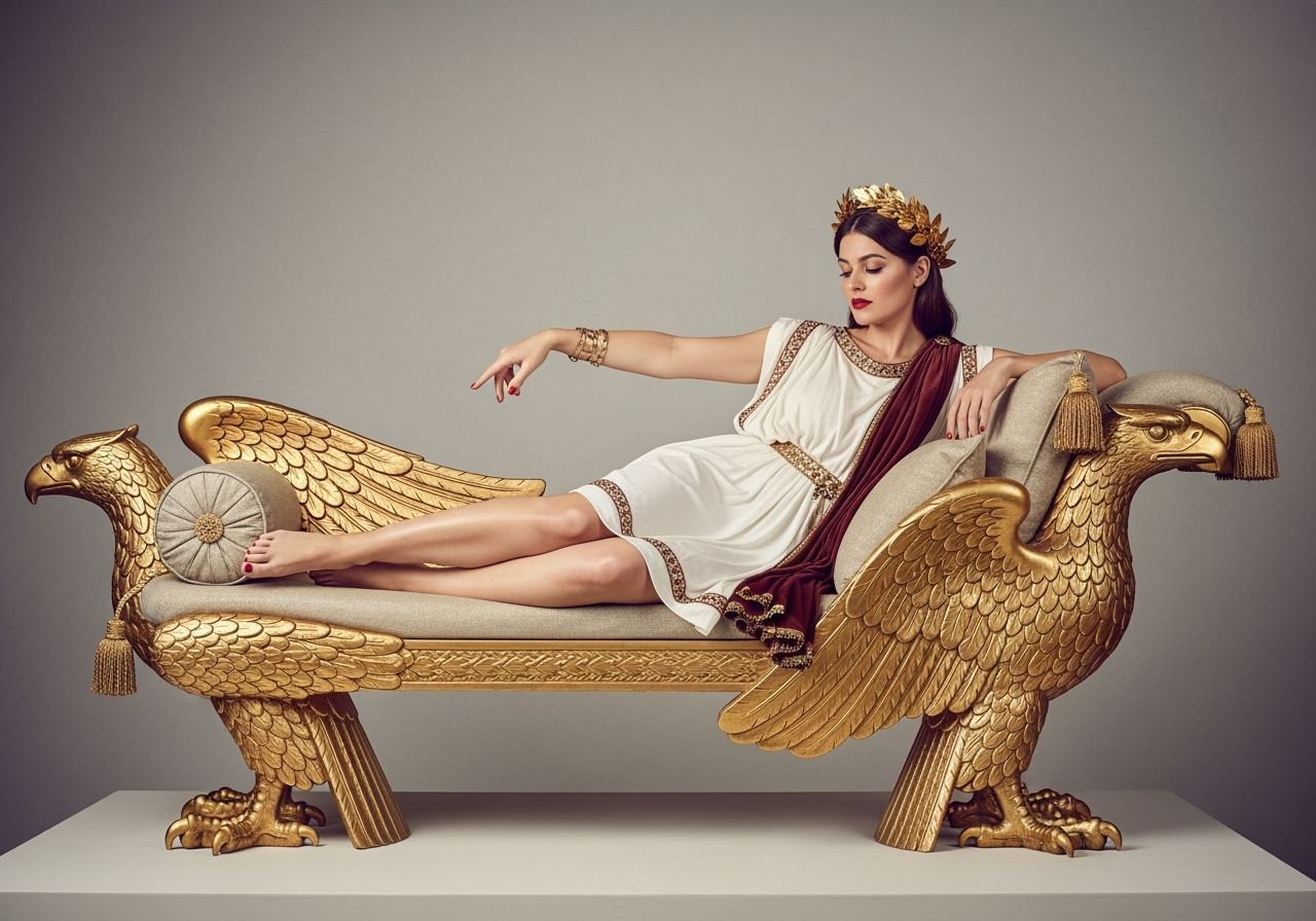 Roman Empress Lounging on Gold Chaise Longue