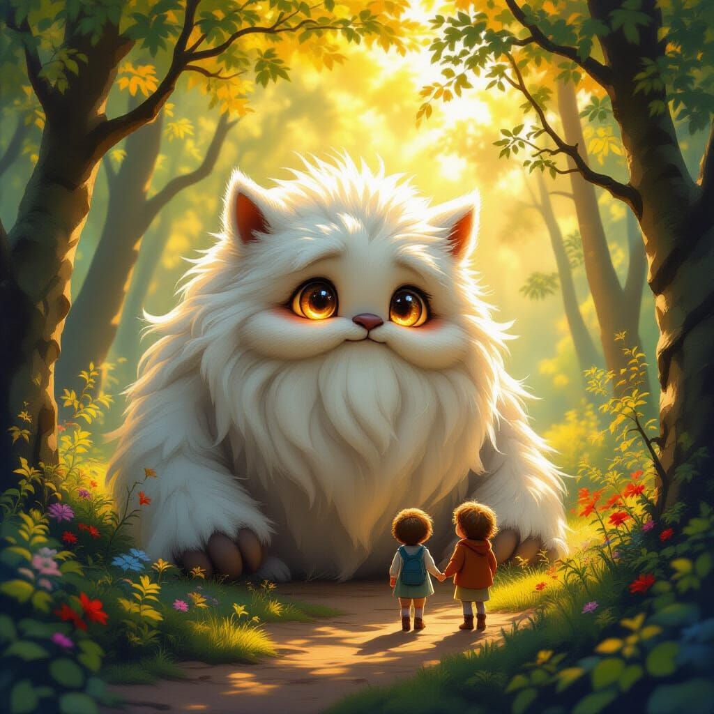 Mythical Creature Guides Children Through Forest in Digital ...