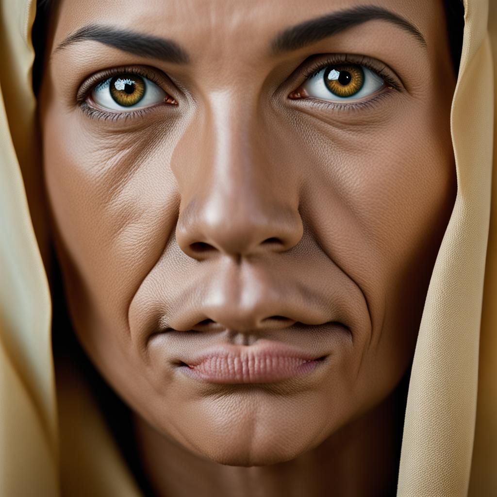 Striking Portrait of Woman with Double Nose