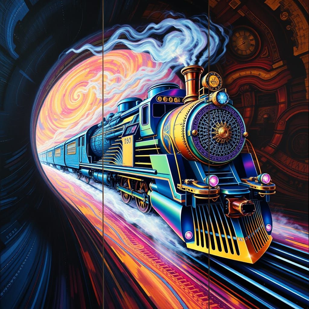 Ethereal Train Unfolds in Cosmic Tunnel