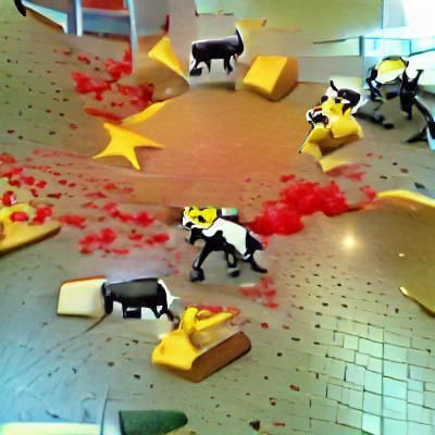 Cow Uprising at Cheese Factory in Socialist Realism