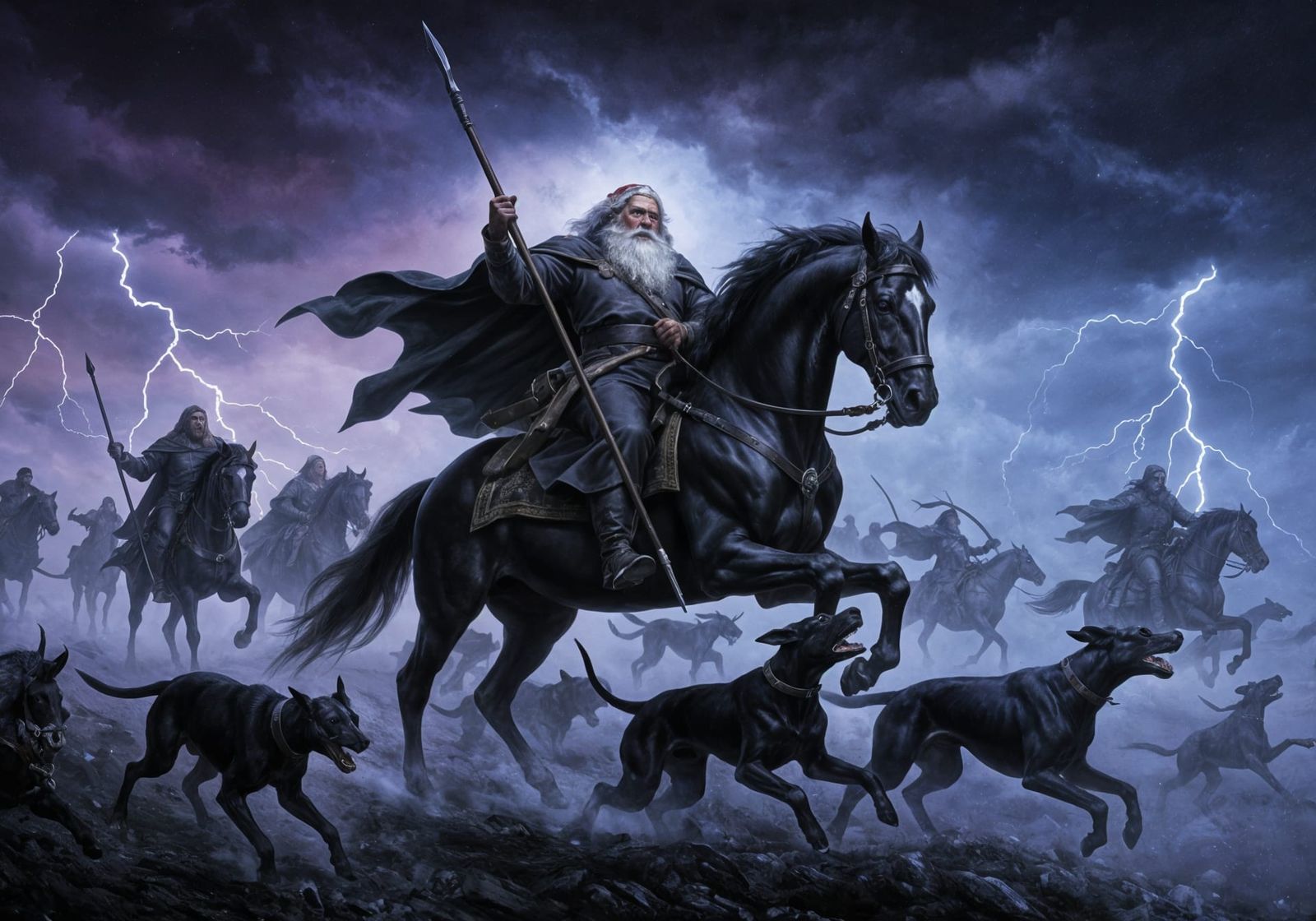 Off-Duty Santa Claus Leading the Wild Hunt