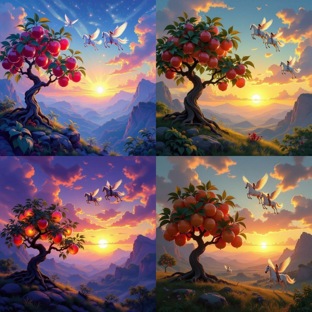 Magical Transparent Fruit in Valhalla Sunrise