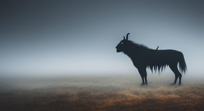 Eerie Nightmare Creature Lurking in Ominous Fog