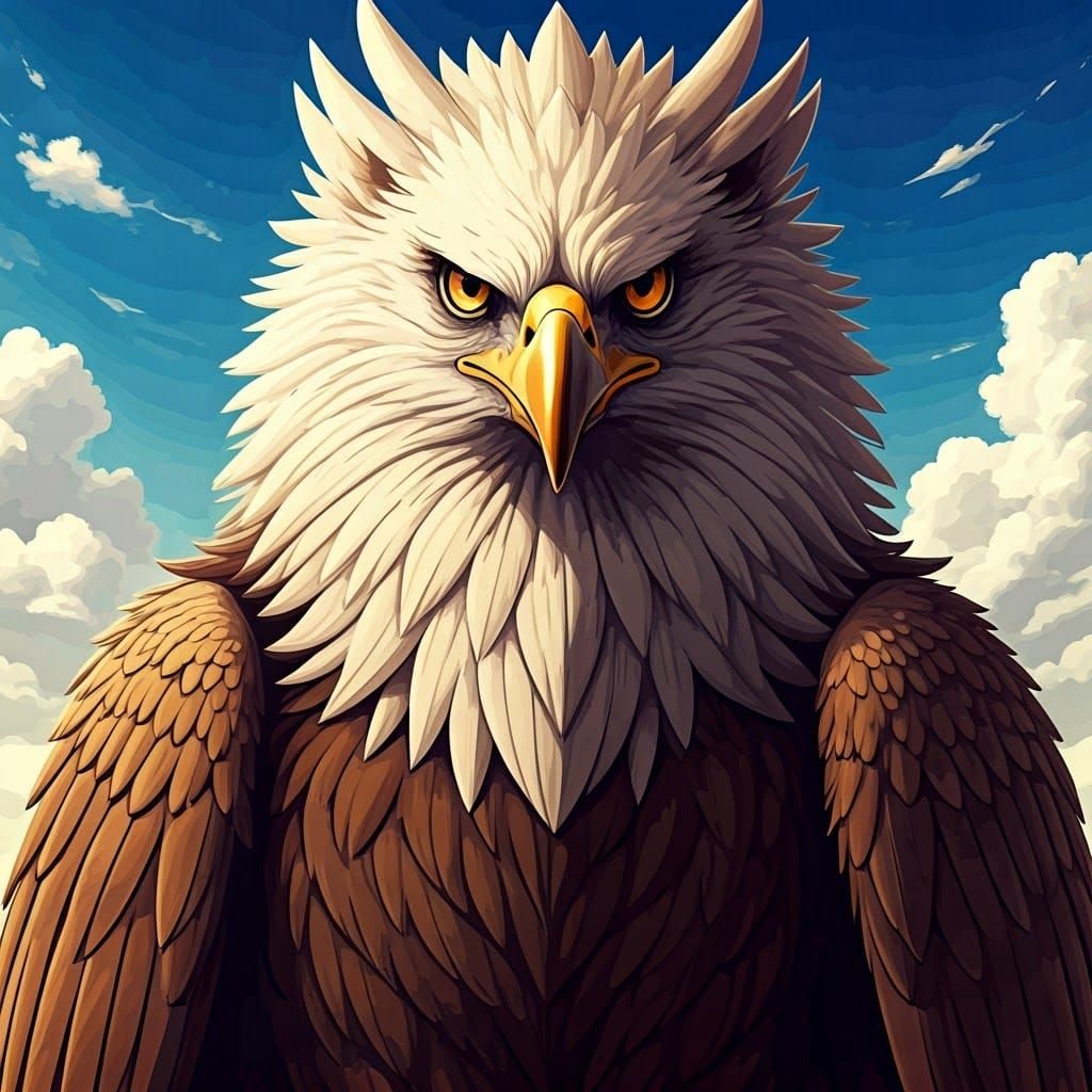 Majestic Griffin Hero in Vibrant Anime Style