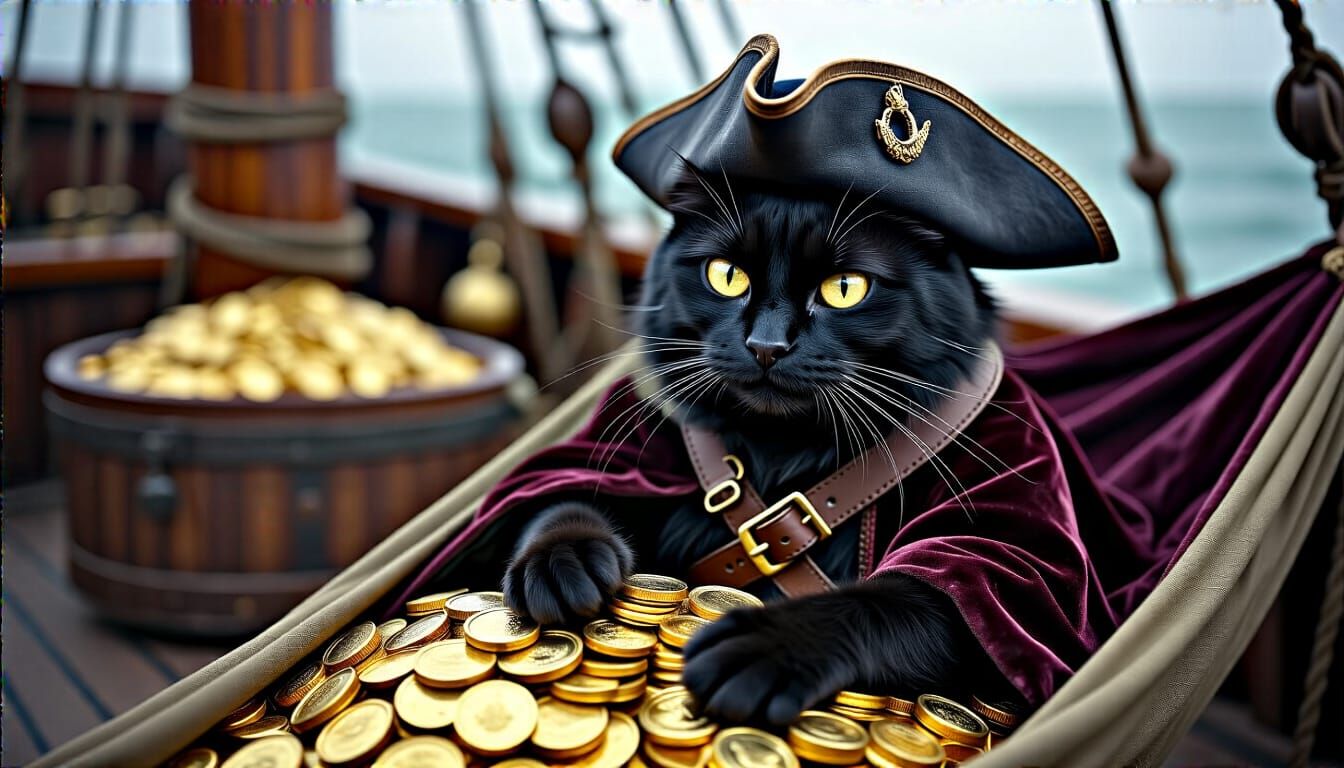Black Whiskers: The Feline Corsair on the High Seas