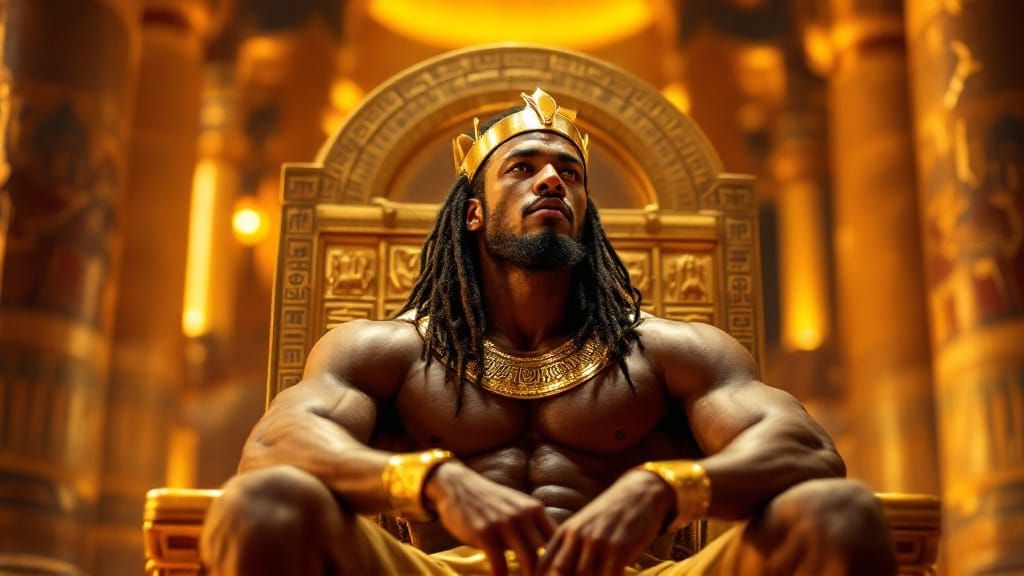 Regal African King in Golden Splendor
