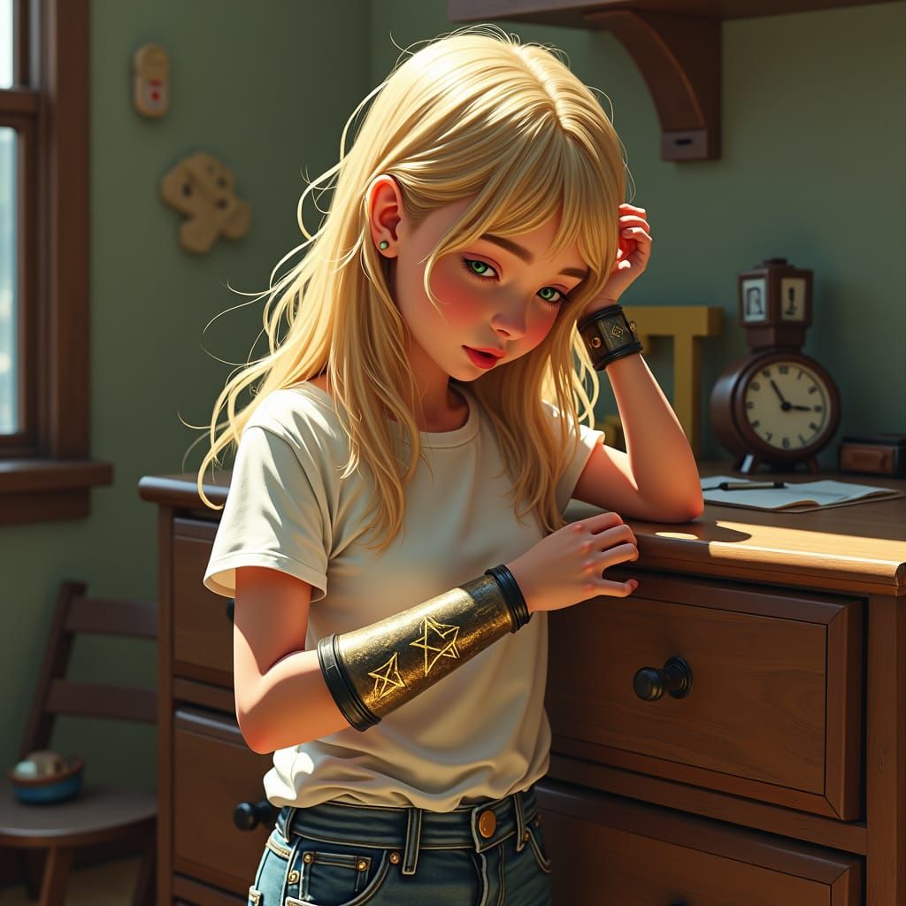 Girl Finds Gravity Cuffs: Sci-Fi Discovery