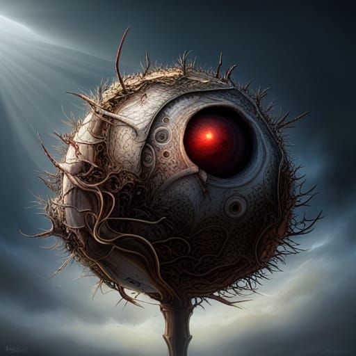 Fly on Decomposing Eyeball: Dark Horror Concept