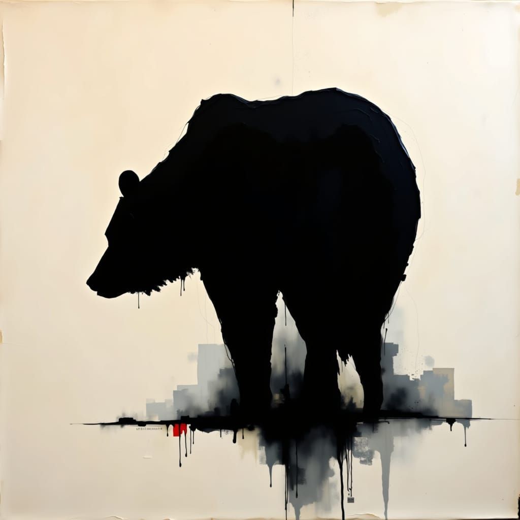 The silhouette of a bear <lora:Contexture Abstract:1.0>