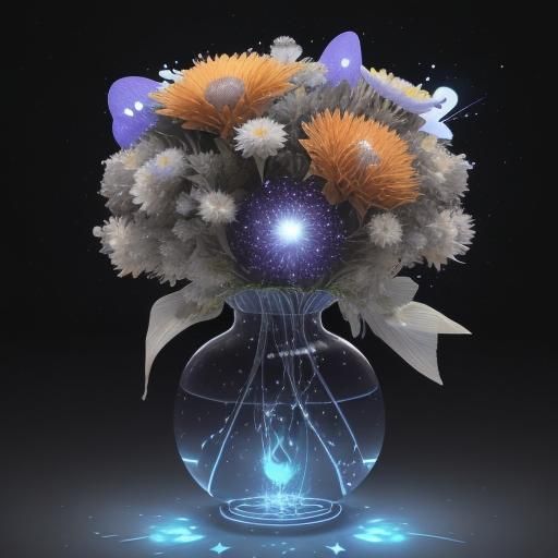 Van Gogh Inspired Abstract Glass Vase Explosion