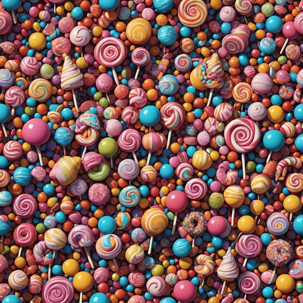 Grimdark Scene in a Colorful Candy Art Style