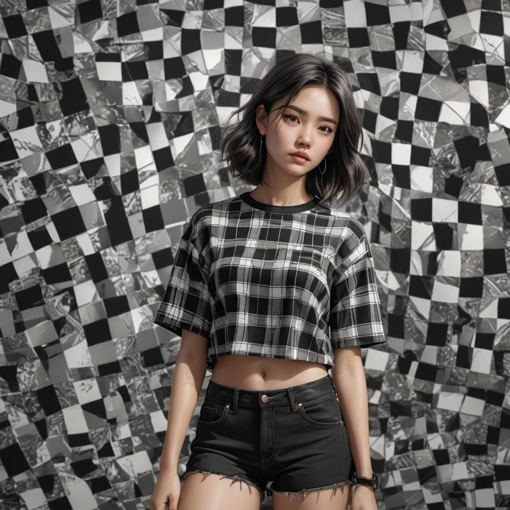 Woman in Plaid with Capybara: Fantasy Concept Art