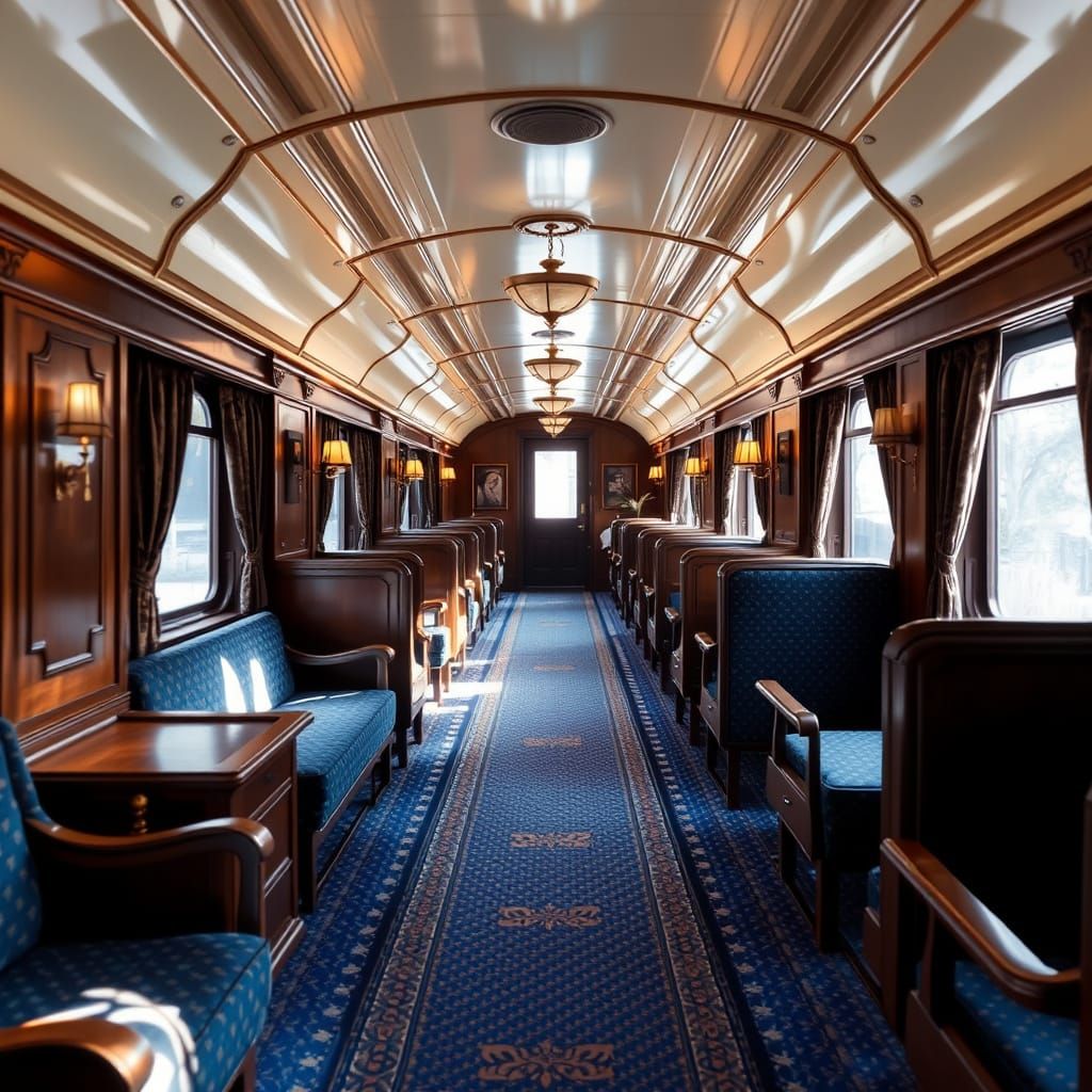 Luxurious Train Car Interior in Elegant Style