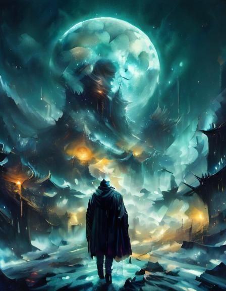 Melancholy Scene with Intense Light Effects