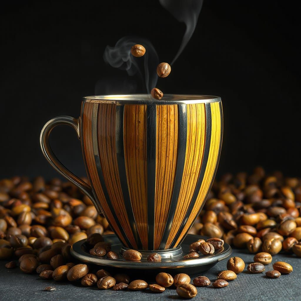 Surreal Ceramic Coffee Cup Sculpture in Bauhaus Style