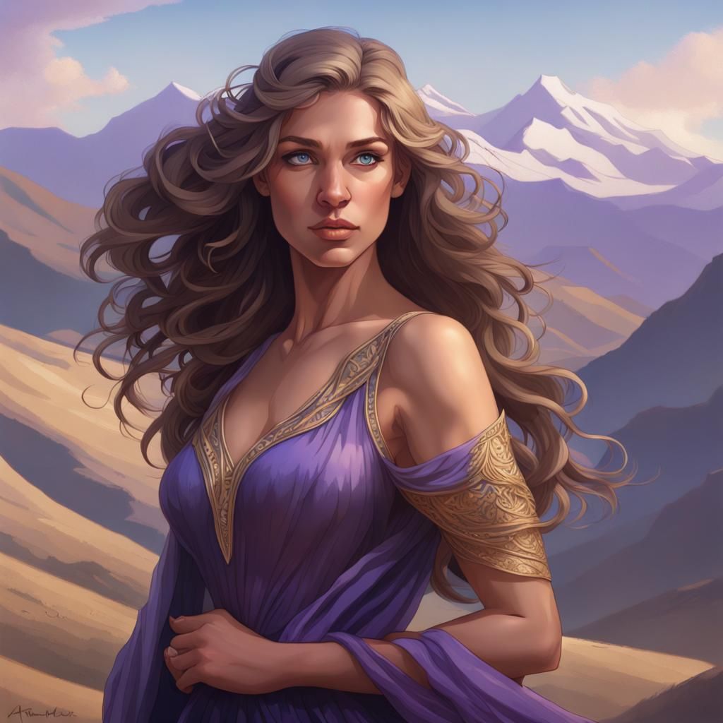 Woman on Horse: Detailed Digital Art Portrait