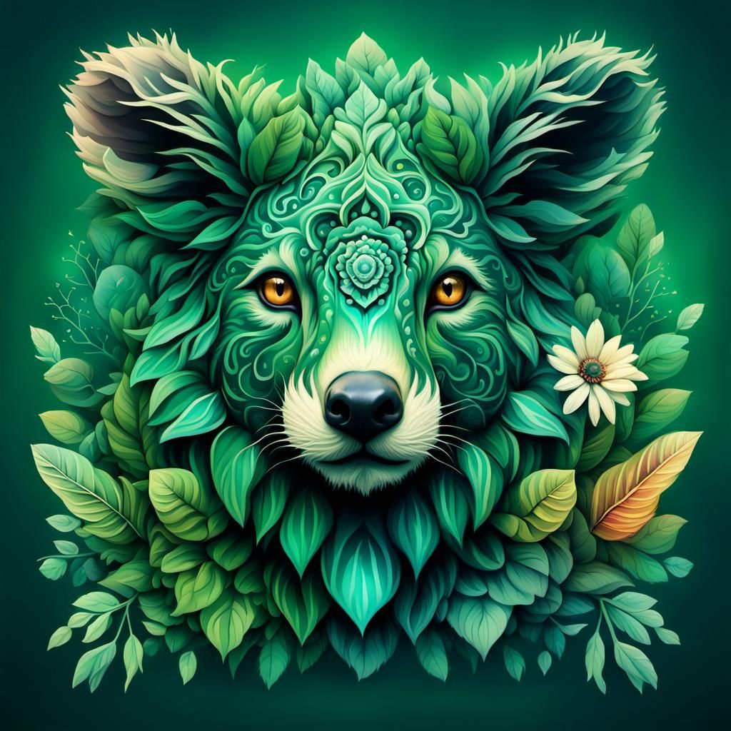 Forest Fox Mandala in Detailed Digital Illustration
