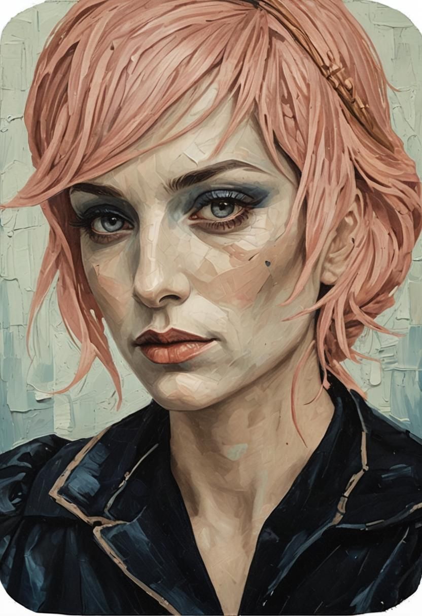 Steampunk Girl: Impasto Painting in Blue Period Style