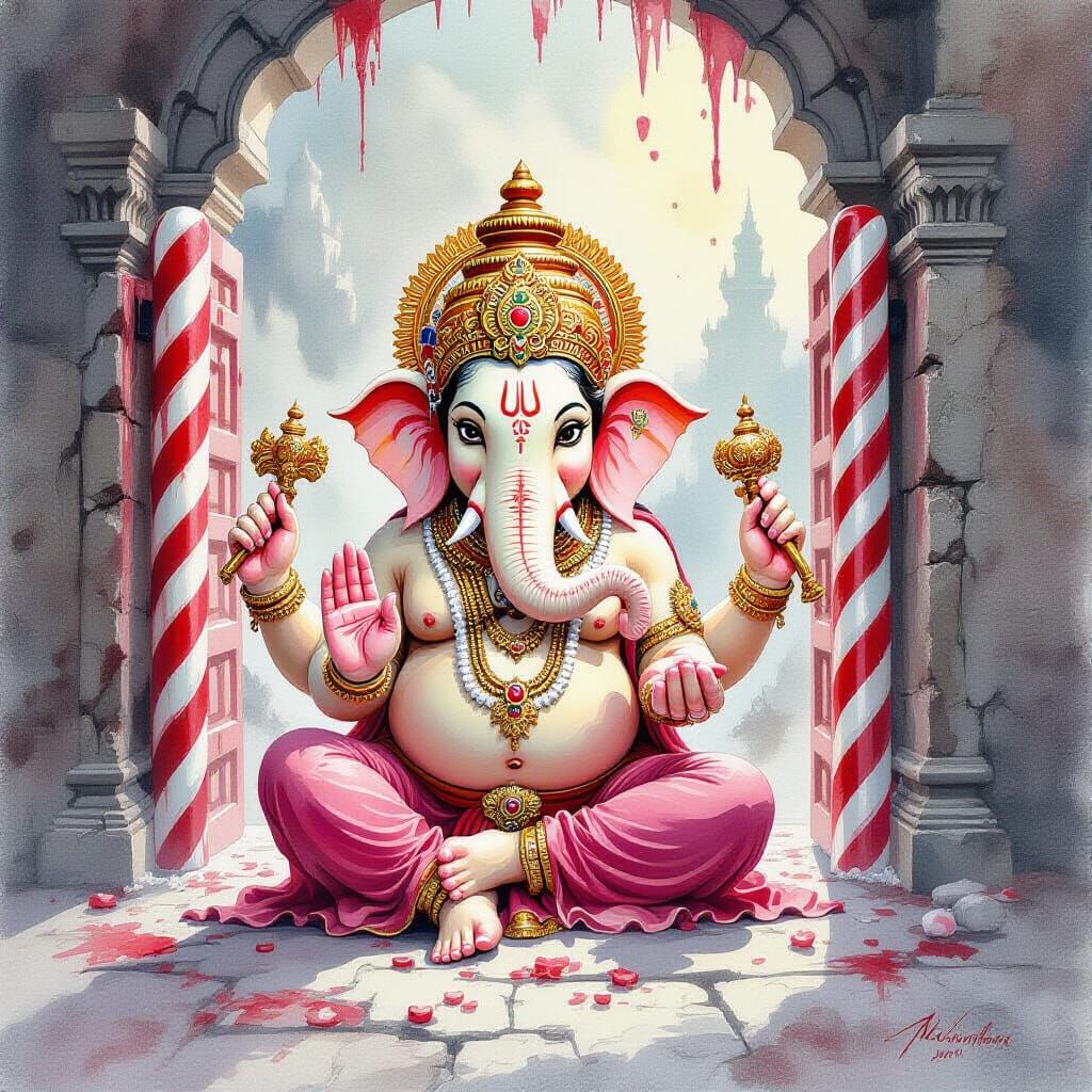 Candy Cane Ganesh