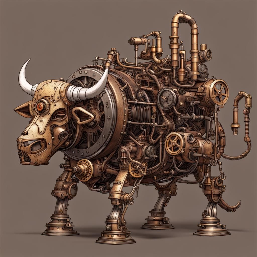 Steampunk Minotaur Engine Fusion