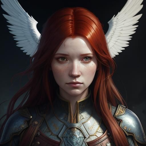 Winged Ginny Weasley Portrait in Detailed Art Style