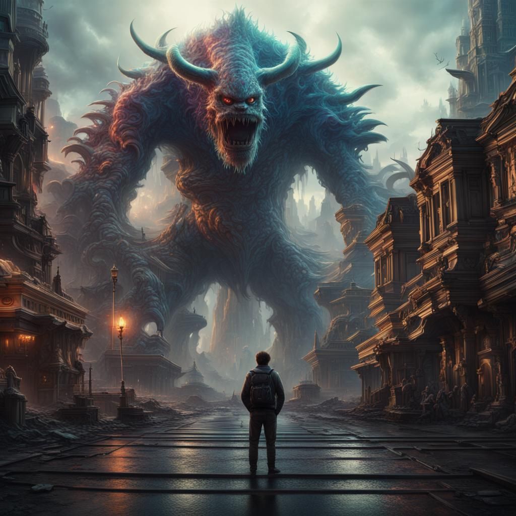 Holographic Monster in Epic Cinematic Digital Art