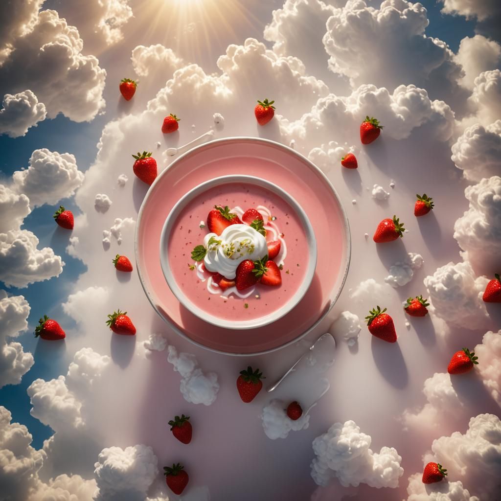 Strawberry Soup Bathed in Divine Light