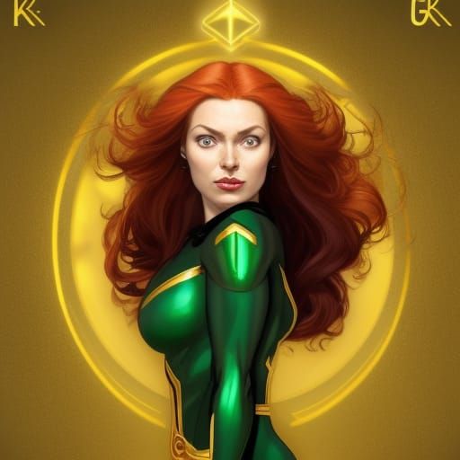 Jean Grey Phoenix Portrait in Jim Lee Art Style