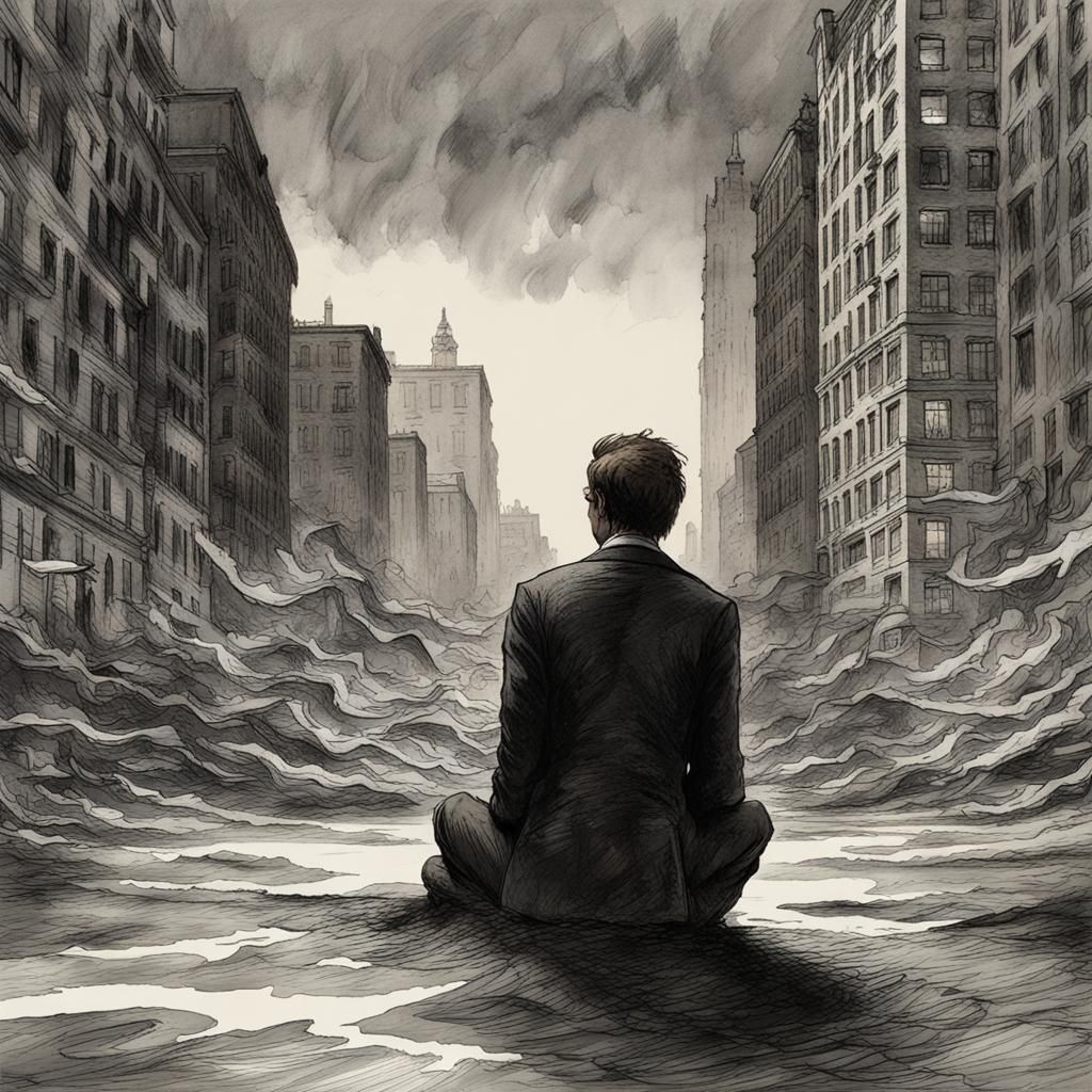 Night Street Scene Reflecting Uncertainty and Fear