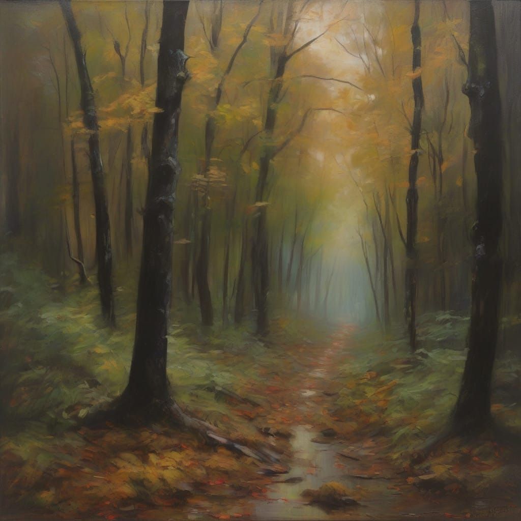 Stoic Figure Walks Through Forest, Surrounded by Crows