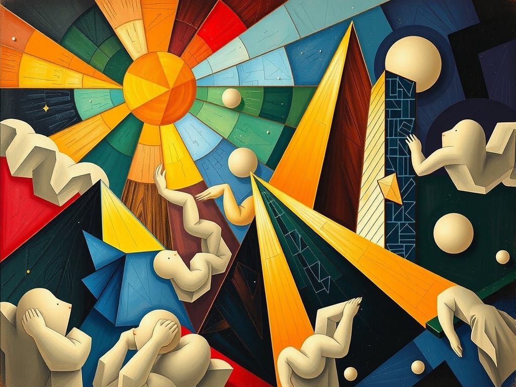 Geometric Abstract Forms Reach Towards the Sky