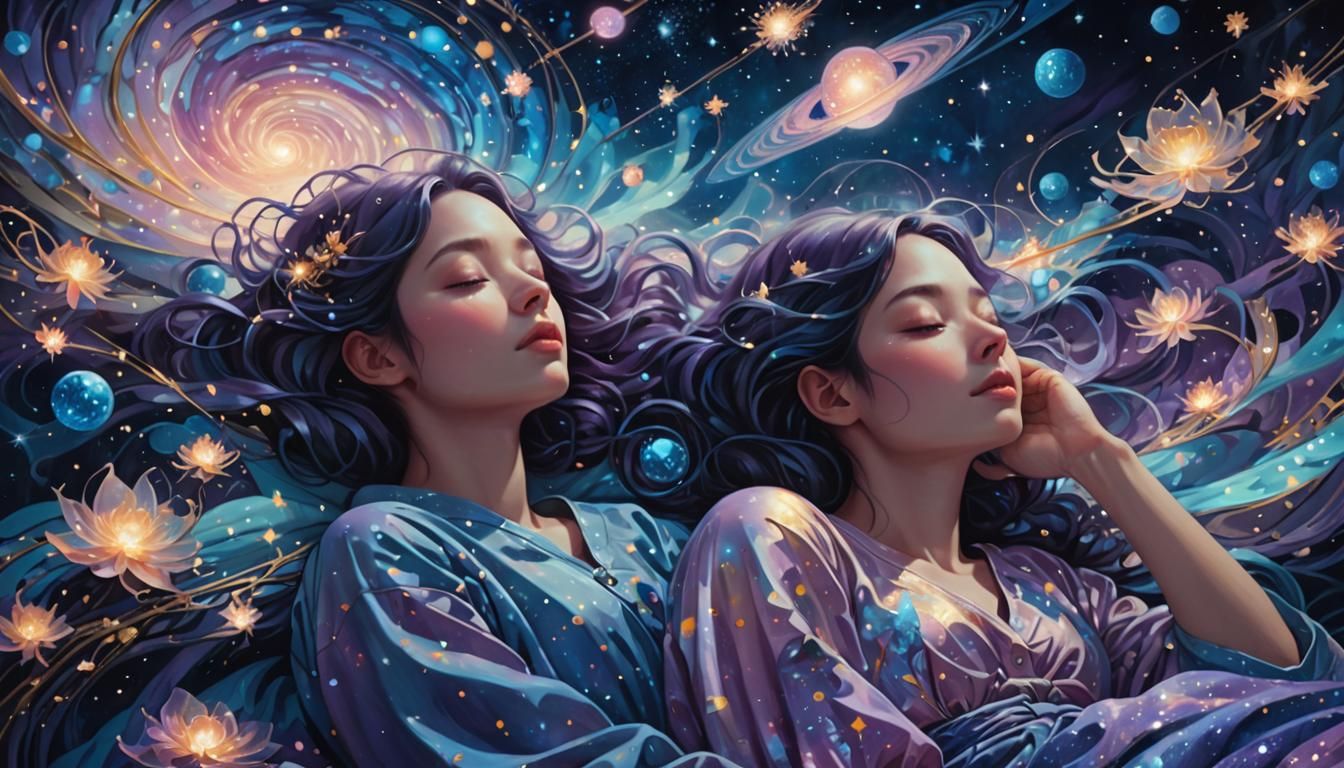 Magical Dreamscape Galaxy Overlay in Digital Painting Style