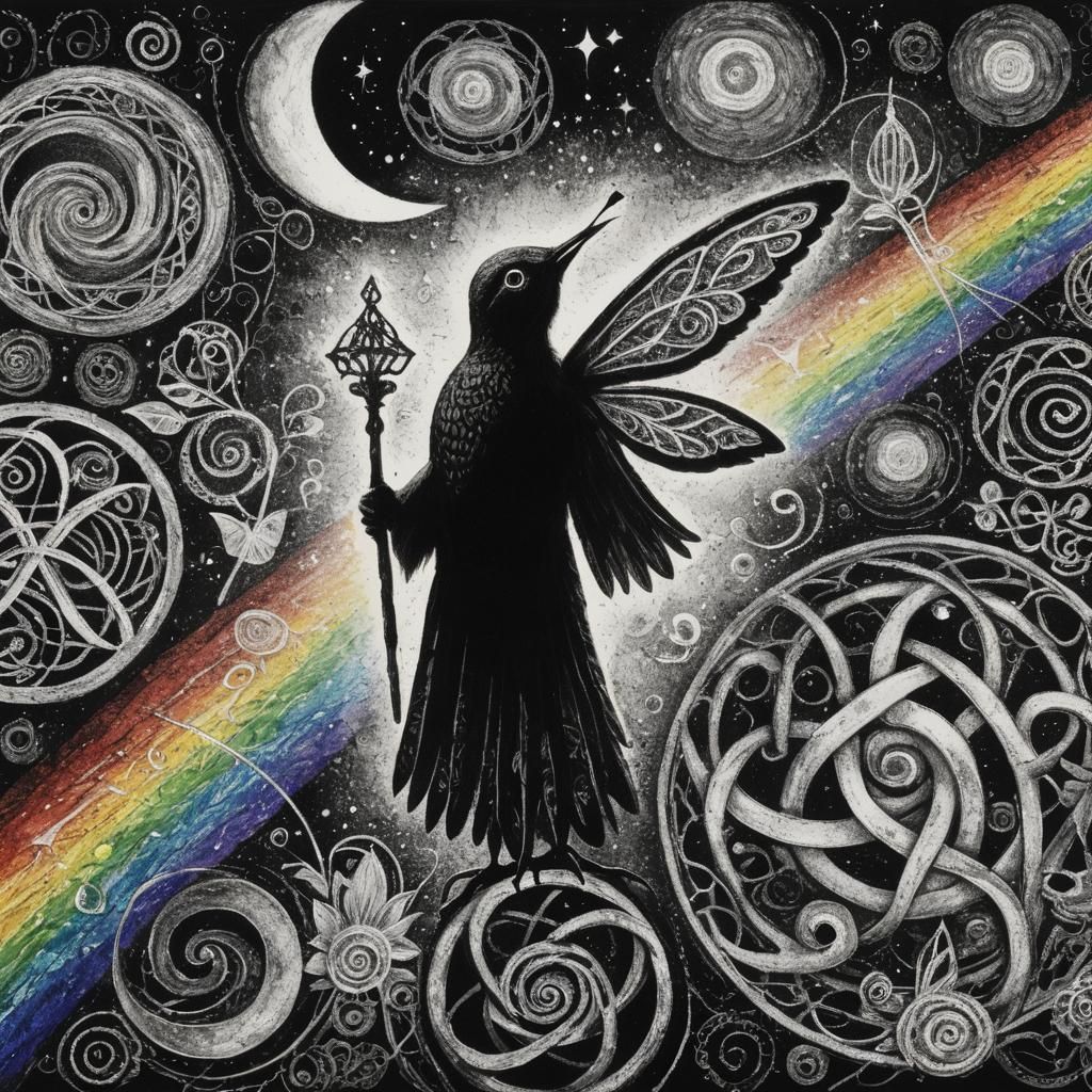 Psychedelic Snail in Futuristic Cityscape