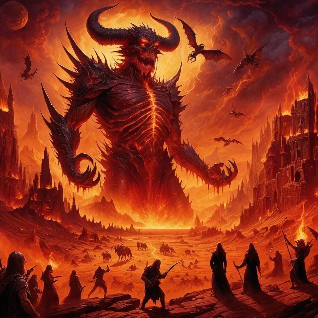 Infernal Desert Rock Concert in Gothic Fantasy Style