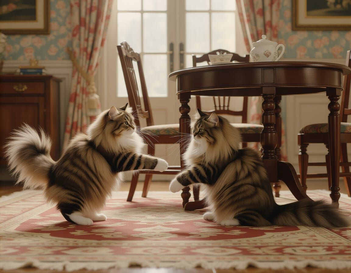 Cats Chaos: A Cinematic Digital Painting