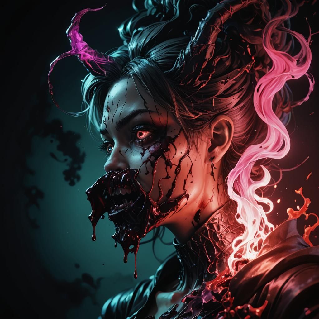 Electric Blood Witch in Deep Color, Anime Style