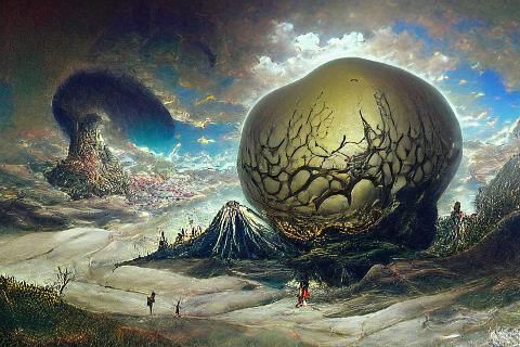 The Demon's Egg: Surreal Digital Art