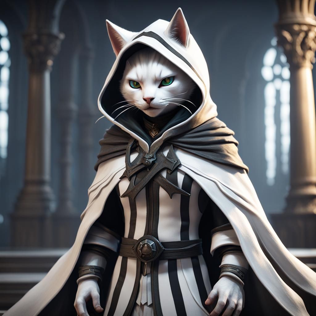 Catfolk in Hood and Cloak: 3D Game Cinematic
