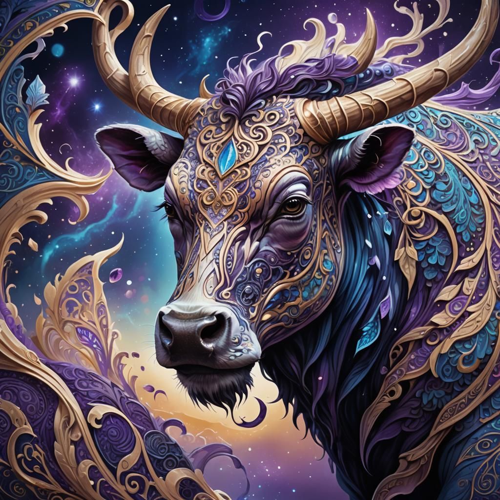 Almond Bovine Hybrid in Art Nouveau Style