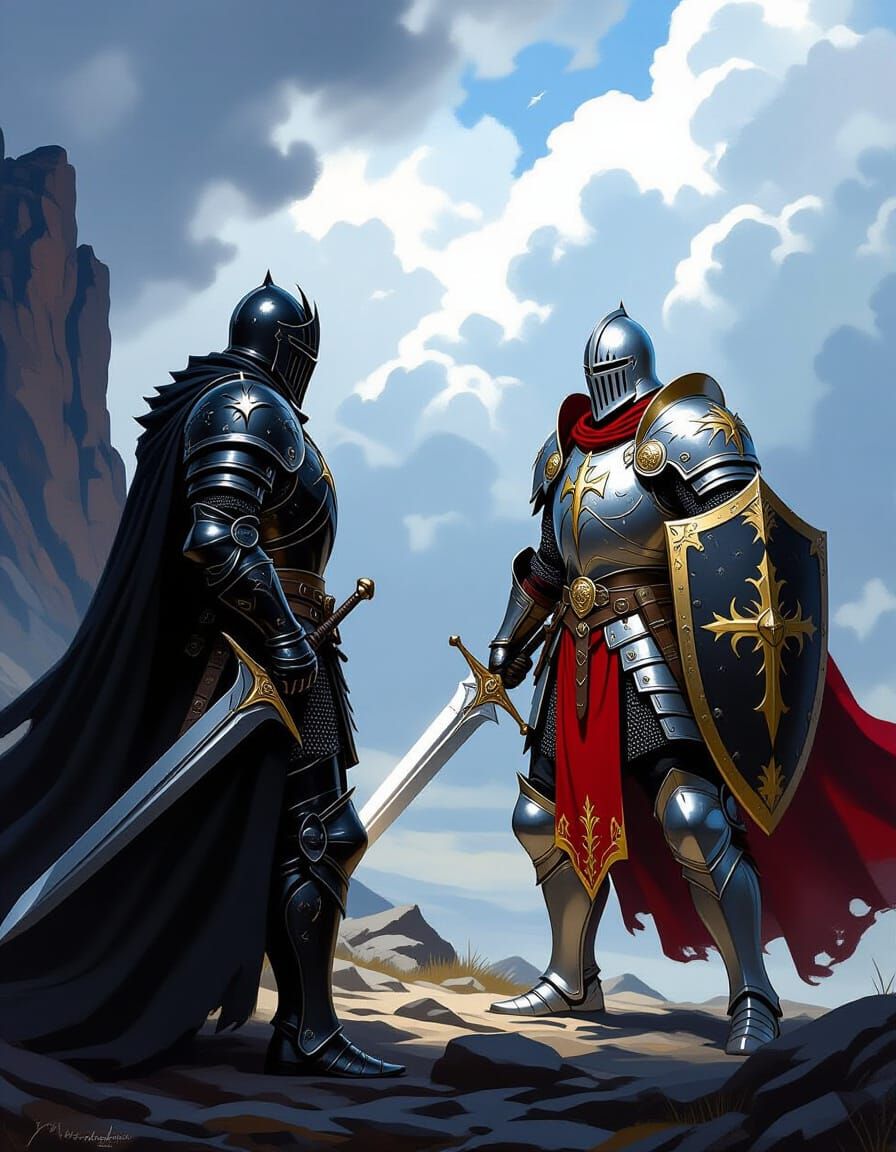 Black Knight vs Paladin: Epic Fantasy Battle